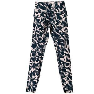 Lululemon Wunder Under High Rise 28” Pink Navy Ankle Tight SZ 4